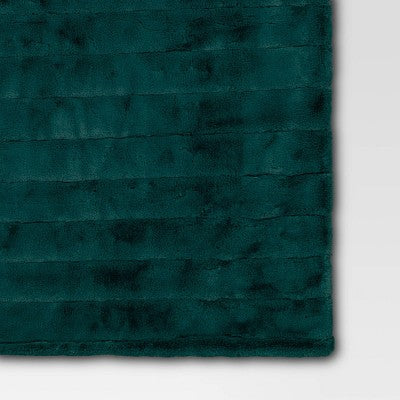 Channel Faux Fur Throw Teal - Threshold