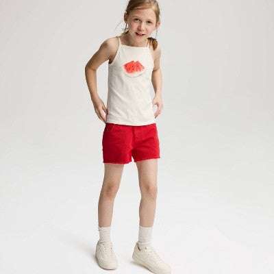 Girls' Fitted Jersey Tank Top - Cat & Jack Cream L