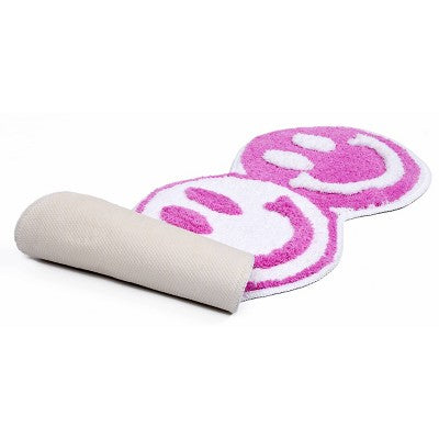 13"x30" Smile Non Skid Bath Rug Pink - NatureStep