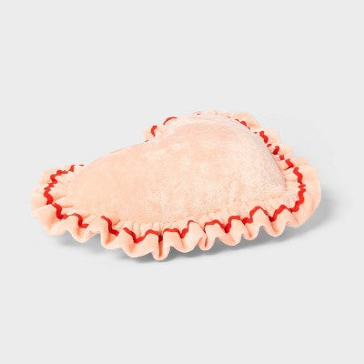 Velvet Ruffle Heart Kids' Novelty Plush Pillow Pink - Pillowfort