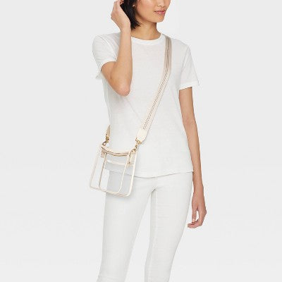 Everyday Crossbody Bag For Stadium - Universal Thread Stucco Clear: TPU Shell, Detachable Strap, 57.25" Max Length