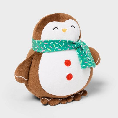 Penguin Kids' Holiday Mini Weighted Plush Throw Pillow Brown - Pillowfort
