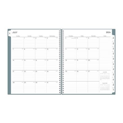 Blue Sky 2024-25 Weekly/Monthly Planner 11"x8.5" Wirebound Seaglass: Agenda, Adult Stationery, July-June Calendar
