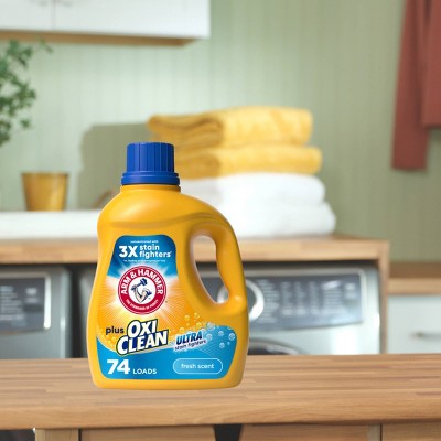Arm & Hammer Plus OxiClean Ultra Stain Fighters Fresh Scent Liquid Detergent 74 Loads - 96.2oz