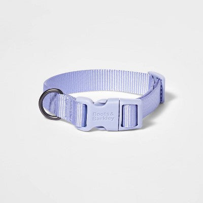 Basic Dog Adjustable Collar with Color Matching Buckle - M - Lilac - Boots & Barkley