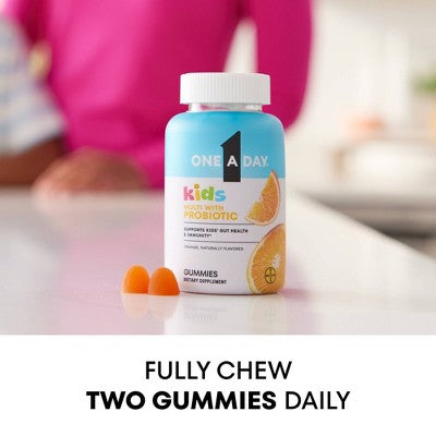 One A Day Kids' Multivitamin with Probiotic Gummies for Digestive Health - Orange - 60ct