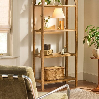 Wood Mid Tone Bookshelf Lamp - Hearth & Hand with Magnolia