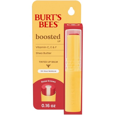 Burt's Bees Boosted Tinted Lip Balm - Rose Knows - 0.16oz