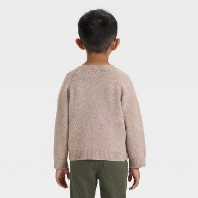 Toddler Boys' Cardigan Sweater - Cat & Jack Oatmeal 18M