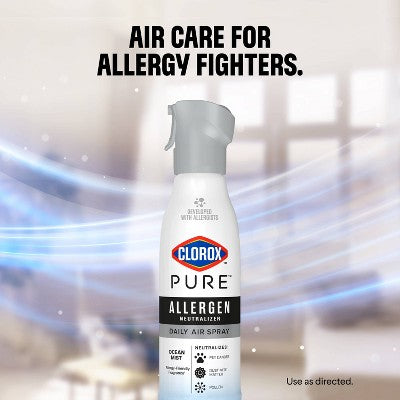 Clorox PURE Allergen Neutralizer Daily Air Spray Air Fresheners Ocean Mist - 8oz: Non-Toxic, Liquid Spray, 1-Pack