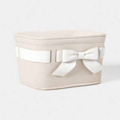 Felt Bow Decorative Basket Cream - Threshold