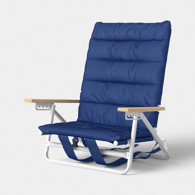 Padded Backpack Beach Chair Navy/Cream - Room Essentials (LOCAL PICKUP ONLY)