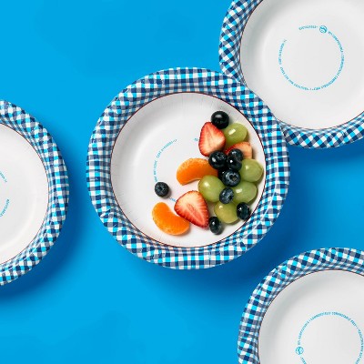 Disposable Bowl - Blue Checkered - 20oz/20ct - up&up