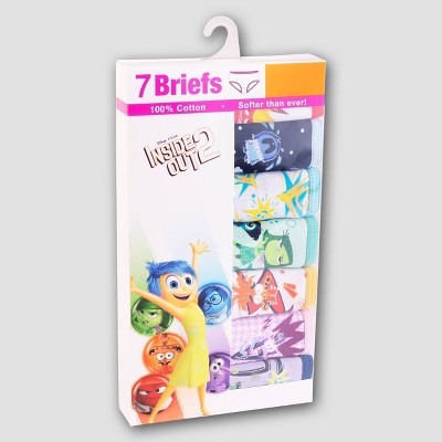 Girls' Disney Inside Out 7pk Underwear - 4: Cotton Briefs with Fictitious Character Pattern