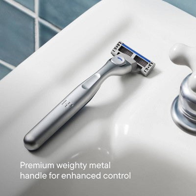 Harry's Plus Men's Razor Handle with 2 Razor Blade Cartridges - Onyx: Whole Body, All Hair Types, 5 Blades, Manual