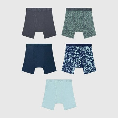 Hanes Boys' 5pk Super Soft Boxer Briefs - M