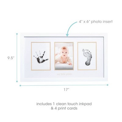 Pearhead 4" x 6" Babyprints Photo Frame and Clean-Touch Ink Pad Kit - White