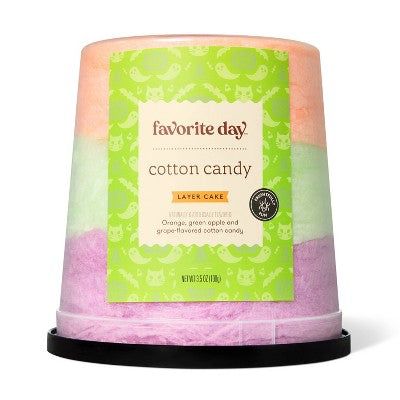 Halloween Orange, Green Apple and Grape Cotton Candy Layer Cake - 3.5oz - Favorite Day