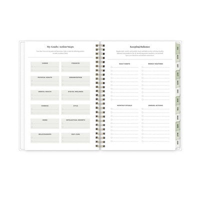 The Everygirl X Day Designer 2024-25 Weekly/Monthly Planner with Notes 8.625"x5.875" Wirebound Frosted PP Floral Olive: Student Day Planner