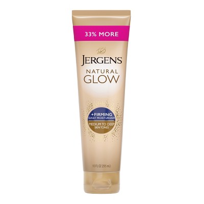 Jergens Natural Glow Skin Firming Daily Moisturizer + Self Tanner Tanning Lotion - Medium to Deep - 10 fl oz