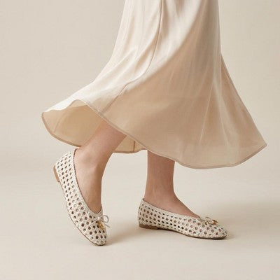 Womens CUSHIONAIRE Witty Hand Woven Ballet Flats  IVORY 9.5