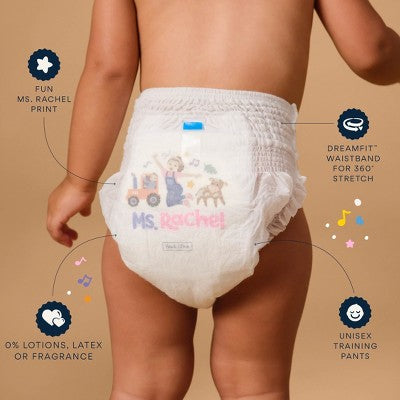 Millie Moon Ms. Rachel Potty Training Gift Set - Size 2T-3T: Disposable Training Pants, Wood Fluff Pulp, 22-33 lbs