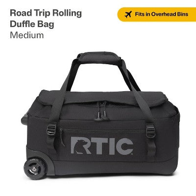 45L RTIC Outdoors Road Trip Structured Collapsible Duffle Bag Rolling Medium - Black