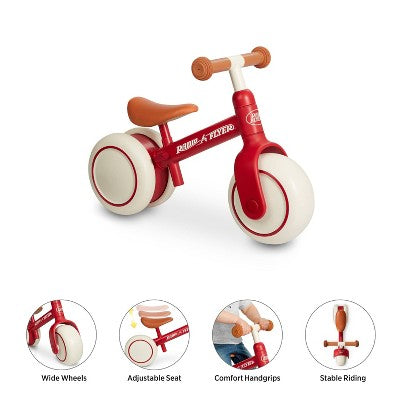 Radio Flyer Steady Start 8'' Kids' Balance Bike - Red: Steel Frame, Adjustable Seat