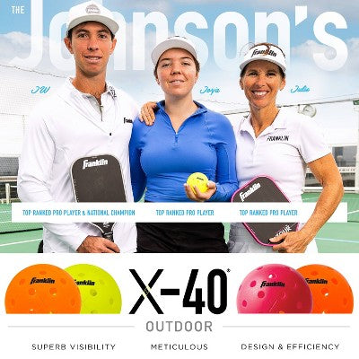 Franklin Sports 2 Player Poly Paddle with Ball Set - Blue/Light Blue: Fiberglass Pickleball Equipment