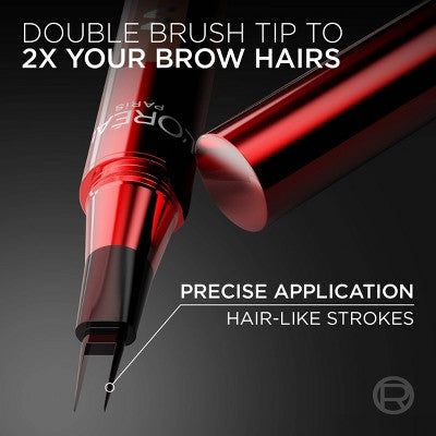 L'Oreal Paris Faux Brow Eyebrow Tint Double Brush Brow Pen - Brunette - 0.03 fl oz