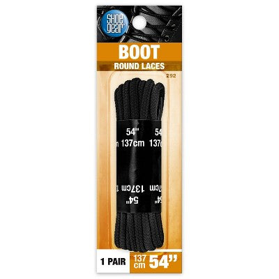 Shoe Gear Round Boot Laces - Black 54"