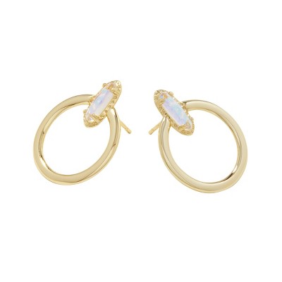 Kendra Scott Emma 14K Gold Over Brass Open Frame Hoop Earrings - Dichroic Glass