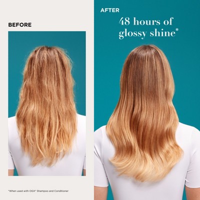 OGX Mirror Shine + Argan Oil Smoothing Pre-Wash Hair Gloss - 4 fl oz: Damage Repair, All Hair Types, Liquid Form