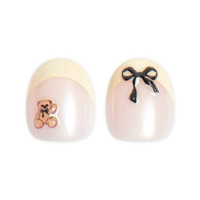 Olive & June Pressies Fake Nails - Katie J - XS/S Round - Bears and Bows