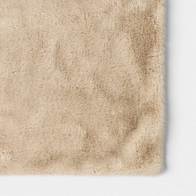 Faux Fur Throw Blanket Ivory - Threshold