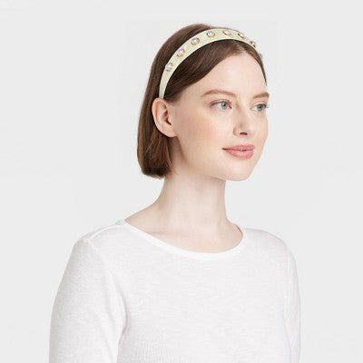 Headband with Pearls - A New Day White