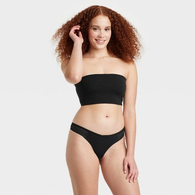 Women's Micro-Mesh Thong Underwear - Auden Black S