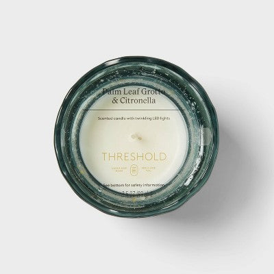 Glass LED Citronella Palm Leaf Grotto Scented Candle 3.5oz - Threshold