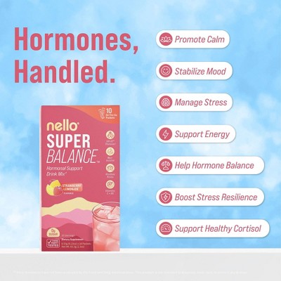 Nello Superbalance Drink Mix Supplement Powder - Strawberry Lemonade - 10ct: Multivitamins, 10 Count