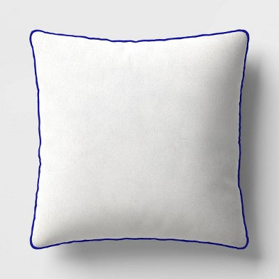 18"x18" Textural Lines Square Outdoor Throw Pillow Blue - Threshold