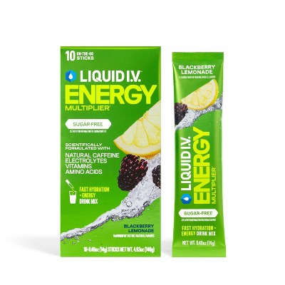 Liquid I.V. Sugar-Free Energy Multiplier Powder Blackberry Lemonade 10ct EXP7/27