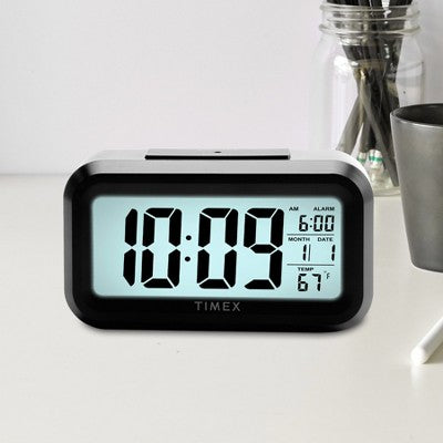 Timex Alarm Clock with Large Display, Battery Operated Digital Clock – Black (T108B)