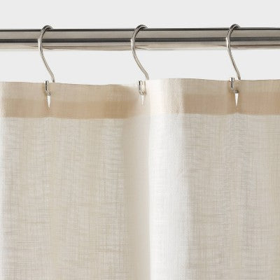 72"x72" Adelaide Floral Ruffles Cotton Slub Shower Curtain - Threshold