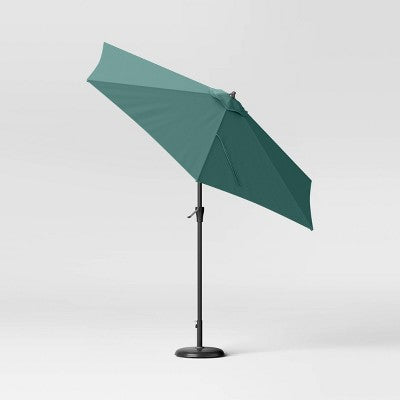 9' Round Marled Outdoor Patio Market Umbrella Teal Blue with Black Pole - Threshold (LOCAL PICKUP ONLY)