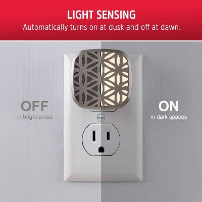 Energizer LED Mini Deco Lights Flower Design 2pk: Plug-In Nightlights, Electric, White, All Ages, 5 Watts, No Assembly Required