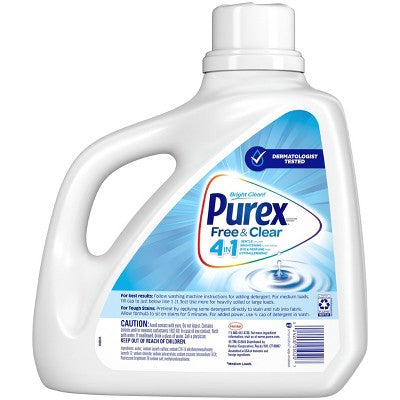 Purex Unscented Free Clear Liquid Laundry Detergents 115 Loads - 150oz