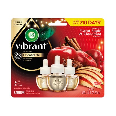 Air Wick Scented Oil Vibrant Air Fresheners - Warm Spiced Apples - 3ct