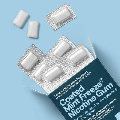 4mg Coated Nicotine Gum Stop Smoking Aid - Mint Freeze - 20ct - up&up