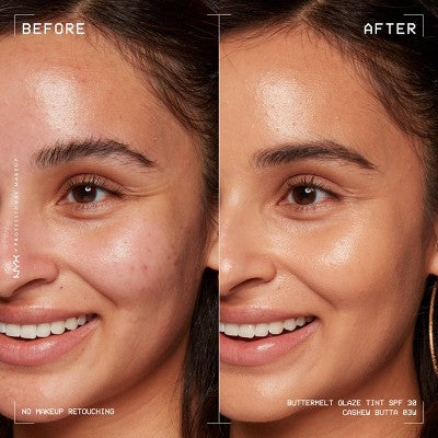 NYX Professional Makeup Buttermelt Glaze Skin Tint with SPF 30 - Cashew Butta - 1.01 fl oz: Contains Shea Butter, Light Coverage, For Face, Cream Form