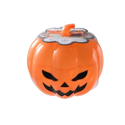 Cook With Color Jack-O-Lantern Pumpkin Halloween Candy Bowl with Lid Orange